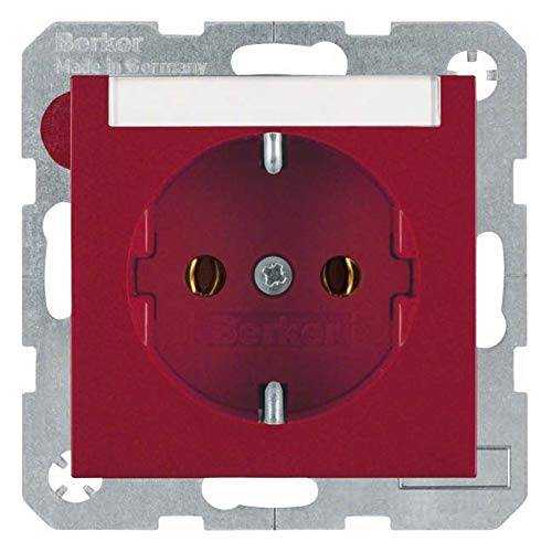 Berker 47508902 Steckdose SCHUKO mit Beschriftungsfeld S.1/B.3/B.7 rot, glänzend Mesch Shop Berker 47508902 Steckdose SCHUKO mit Beschriftungsfeld S.1/B.3/B.7 rot, glänzend Mesch Shop
